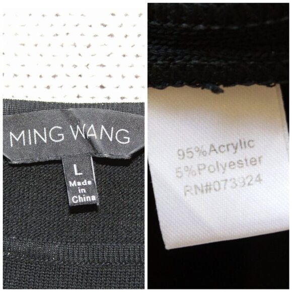 Ming Wang Black & White Mini Dress Size Large Pull over Church Office Formal - Picture 5 of 6